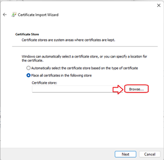 Import Cert Wizard - 2