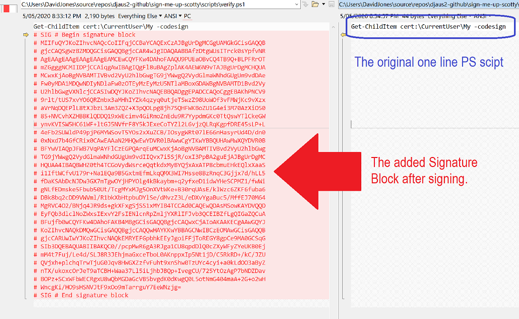 A signed PS Script}